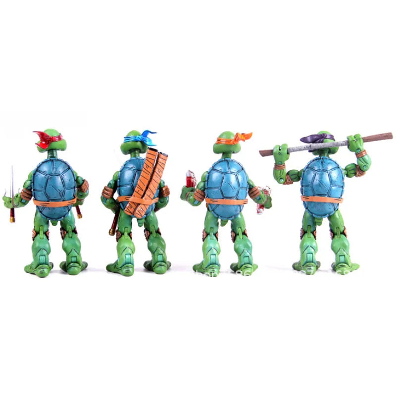 Set de 4 figuras de acción de las Tortugas Ninja, juguetes tipo manga, figuras de colección de PVC, artículos de anime, regalo para fans