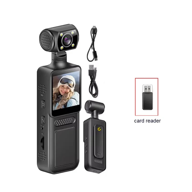 Mini cámara 1080P 4K HD, visión nocturna portátil, deportes, DV, vídeo Digital, grabadora para entusiastas de la aptitud, cámara de bolsillo giratoria 360