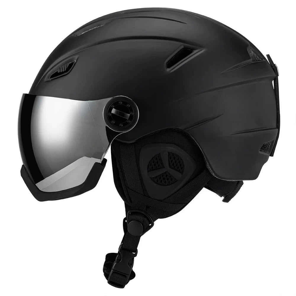 Eastinear Casco Esquí Gafas de nieve en un Casco de seguridad hombres y mujeres Esquí Snowboard Casco deportivo para adultos y niños
