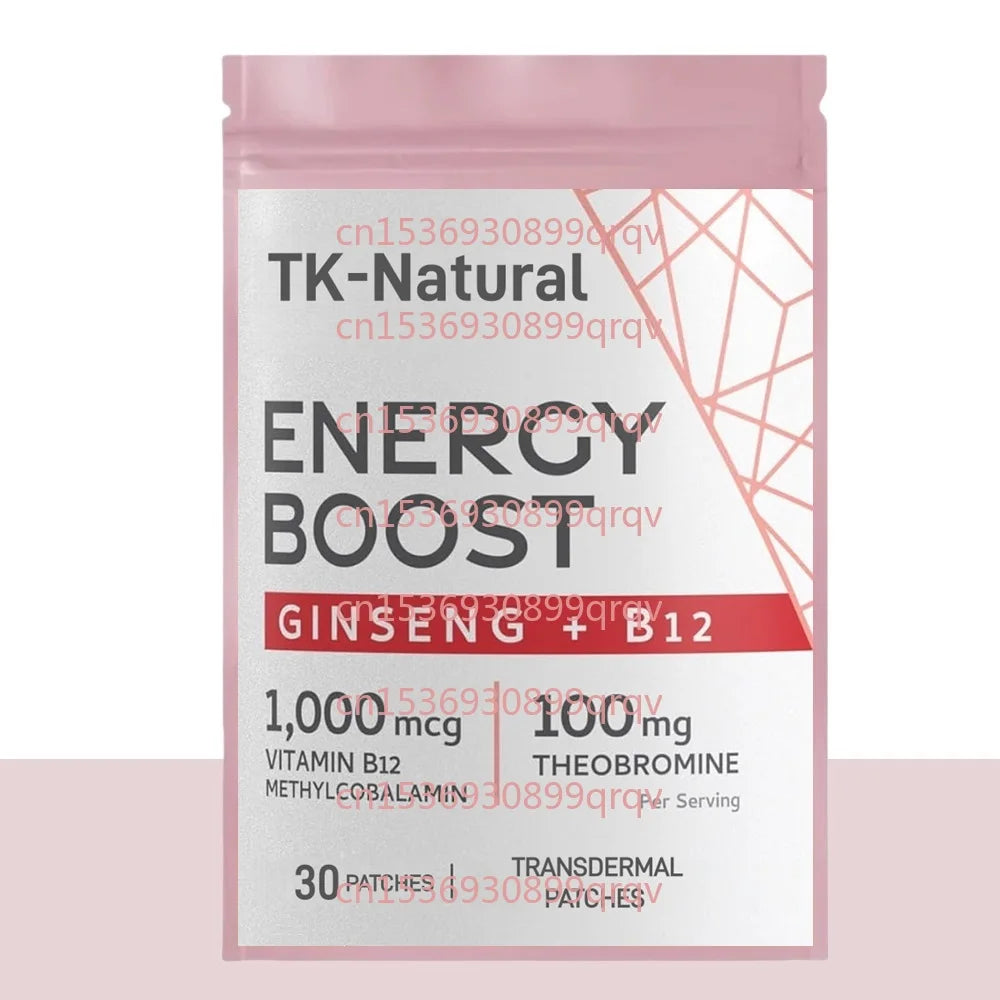 30 parches Energy Boost Parches transdermicos Ginseng Vitamina B12 aumenta la energía física y mental