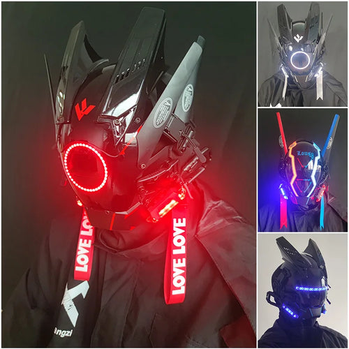 Máscara de rastas de tubo de estilo múltiple, máscaras de Shinobi, proyecto triangular, proyecto El con luz Led