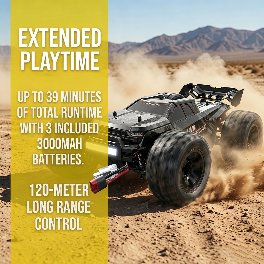 HYPER GO MJX 14207 Coche RC 1/14 de alta velocidad 60KM/H, coche de carreras a la deriva 4WD profesional con control remoto 2.4G, coche todoterreno con motor de escobillas, Monster Truck, juguete de regalo para adultos
