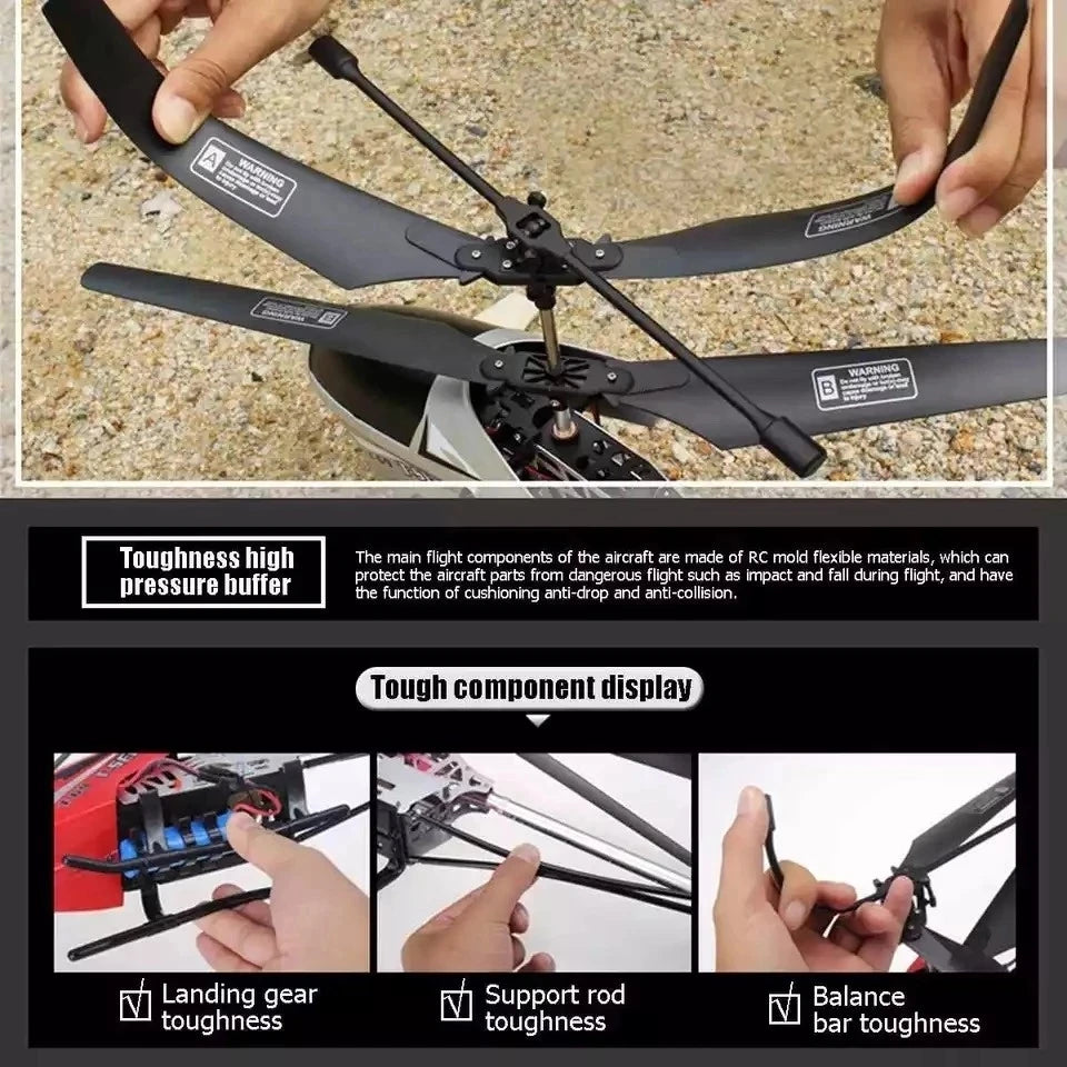 Nuevo helicóptero Rc 3.5CH 80cm avión grande Extra duradero con luces LED aleación para exteriores helicópteros RC distancia de Control 100m