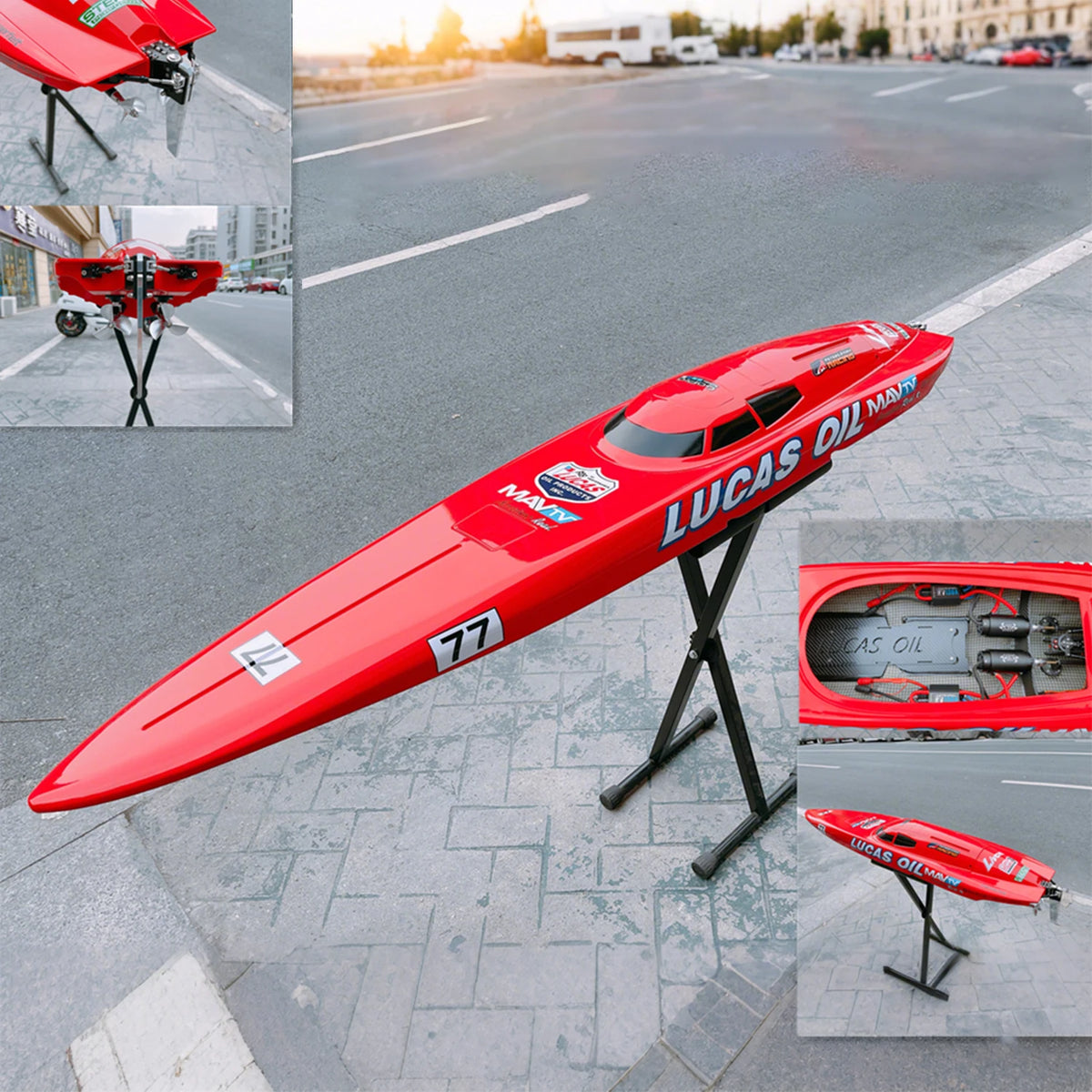 Lancha RC 1/8.5 152CM Modelo O-boat Versión RTR Barco Potente Extralargo con Motor Brushless Juguete de Lancha Rápida para Adultos