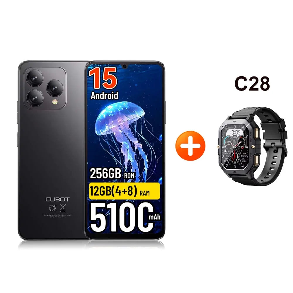 [Envío desde Polonia] Cubot A40 12GB(4+8)+256GB 6.88'' 120Hz 5100mAh Smartphone Android 15 NFC Reconocimiento facial Teléfono 4G