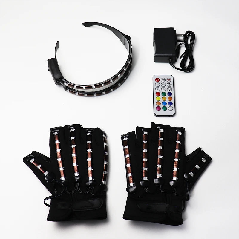Guantes LED a todo Color, gafas brillantes, gafas iluminadas, decoración de disfraces Rave, actuaciones de baile, accesorios luminosos, decoración de Halloween