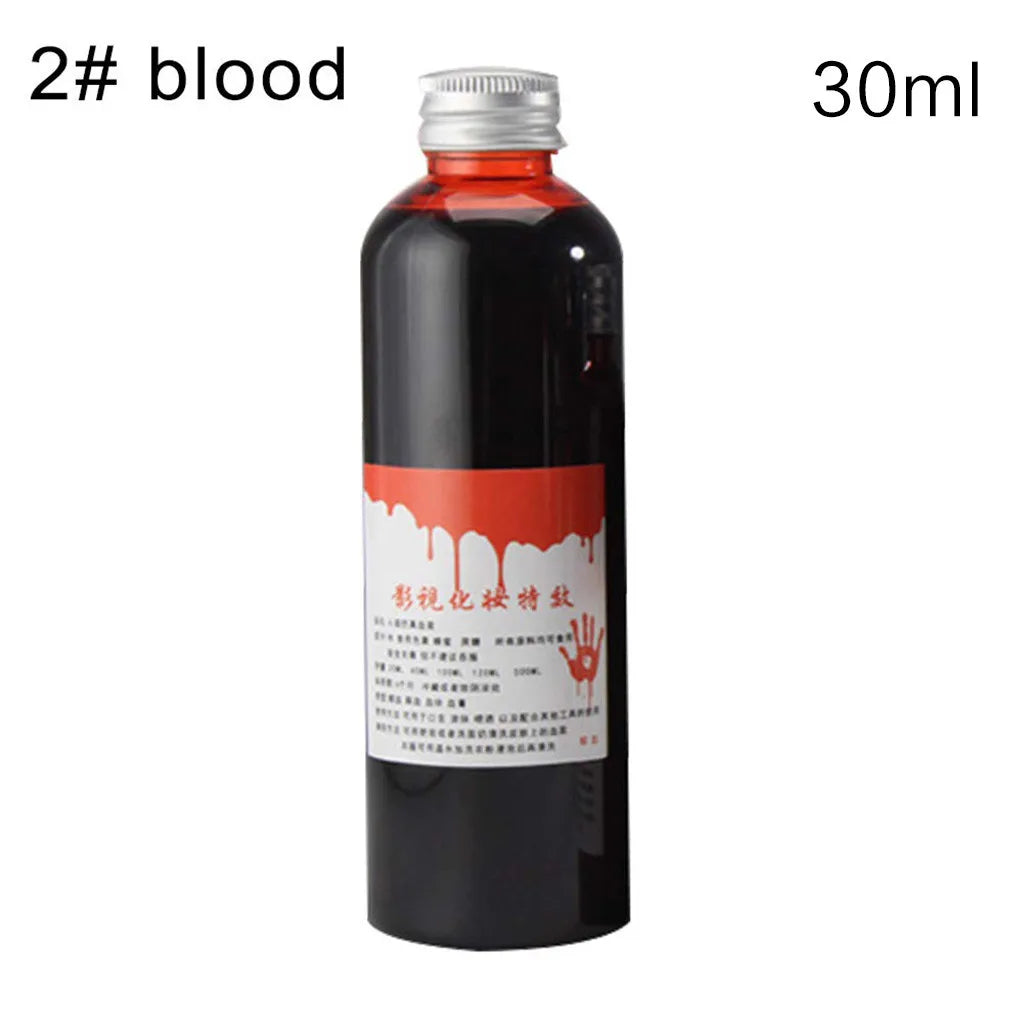 Botella de emulación de Halloween, accesorios falsos de maquillaje, sangre completa, Cosplay, persona, 100, 30-2024 ml