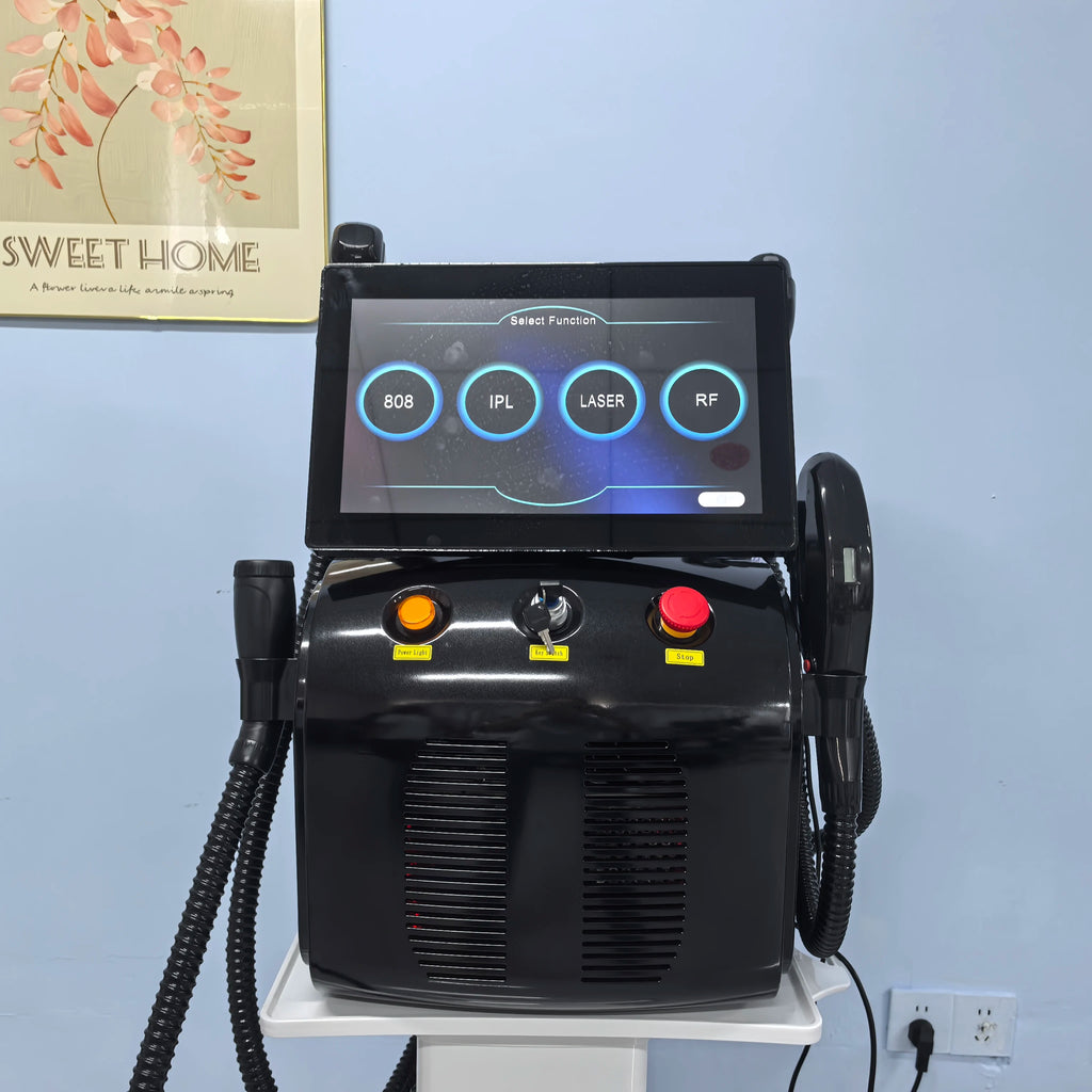 Dispositivo de depilación láser con diodo, 4 en 1, modelo más reciente, con 4 longitudes de onda, tecnología Pico 808, exfoliación con carbón, radiofrecuencia, IPL, Nd Yag y tecnología de picosegundos, para la eliminac