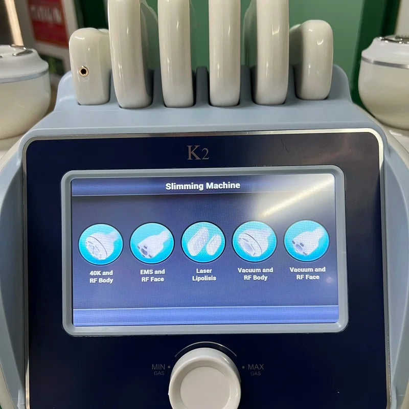 Máquina multifuncional 6 en 1 para modelar el cuerpo, eliminar grasa, cuidar la piel, adelgazar, reducir el peso y reafirmar el rostro mediante vacío de 80k.