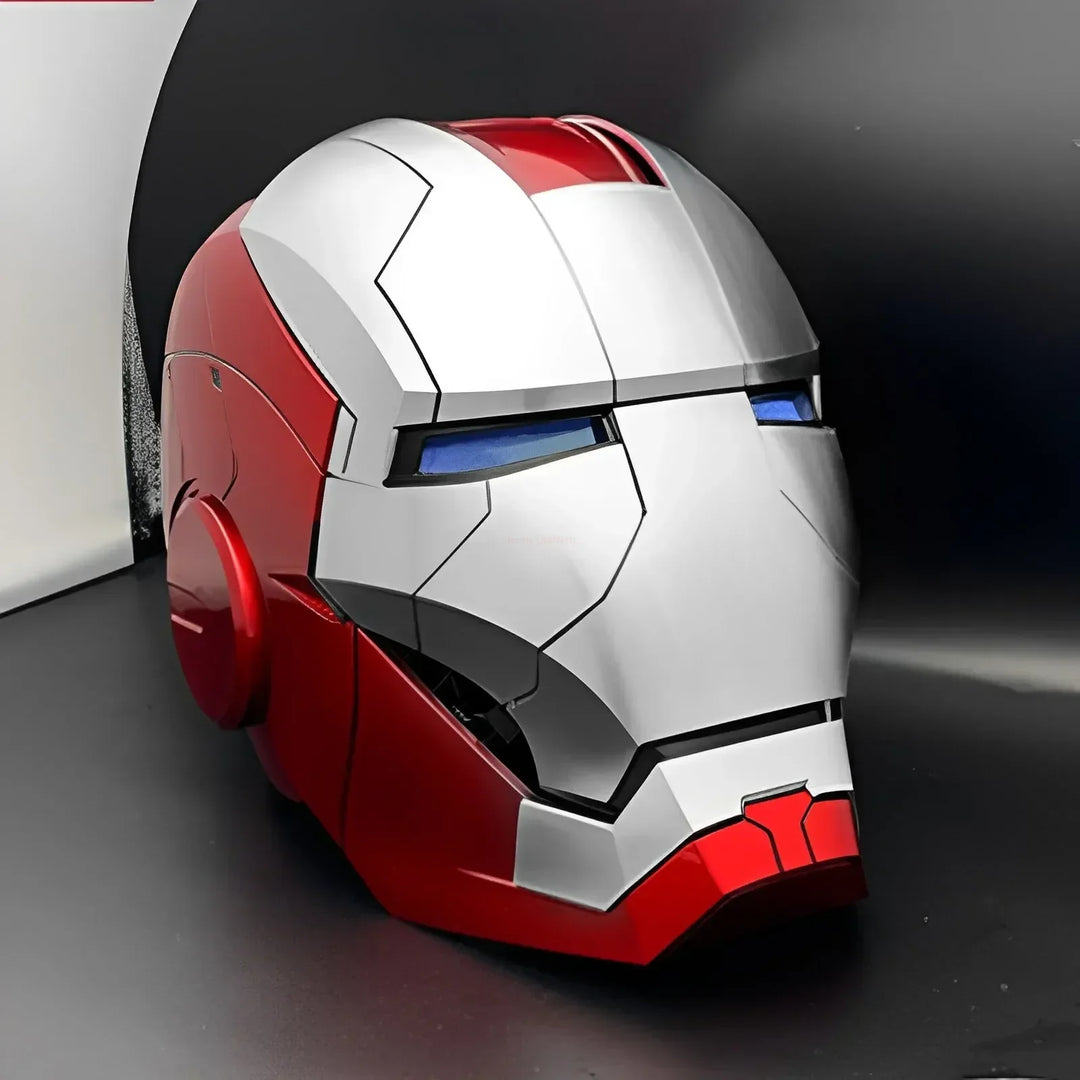 Casco de Iron Man Mk17 Mk5 de los Vengadores, Automático, 1 a 1, Apertura y Cierre Eléctrico, Control Remoto por Voz en Inglés, Juguete de Cosplay, Regalo de Cumpleaños