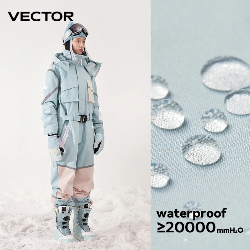 Mono de esquí de una pieza VECTOR hombres mujeres impermeable invierno cálido al aire libre Snowboard traje con capucha