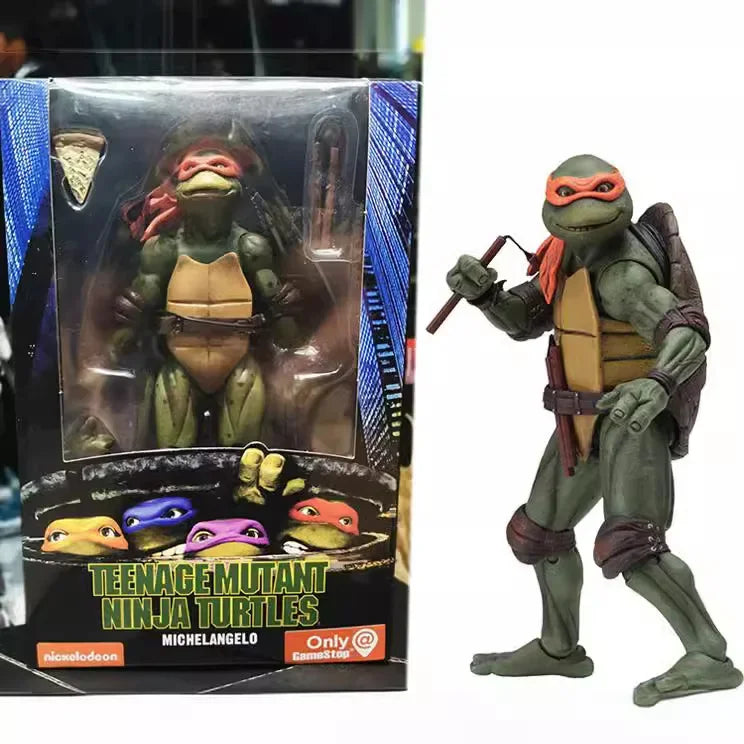 Figura de acción articulada de 7 pulgadas Neca Teenage Mutant Ninja Turtles versión película de 1990, edición limitada, modelo decorativo, juguetes