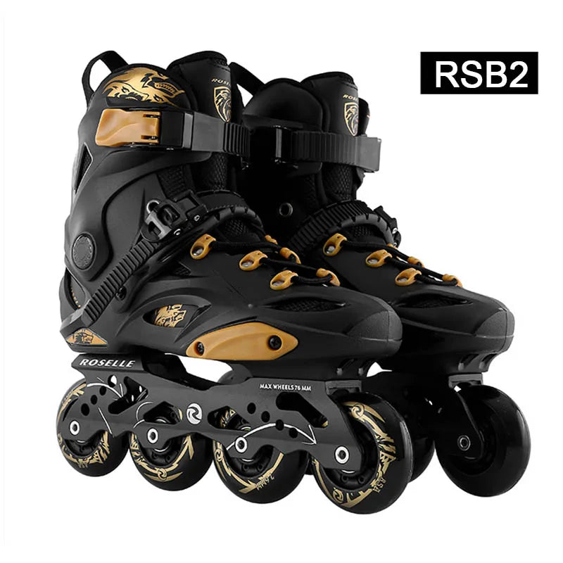 Roselle-Patines en línea profesionales para adultos y niños, zapatos de patinaje, Slalom, deslizantes, talla 35 a 46
