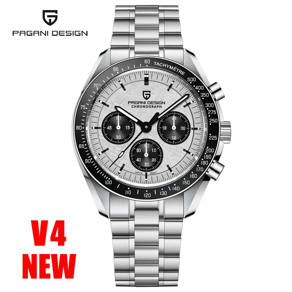 Relojes PAGANI DESIGN Moon 2026, nuevo reloj de cuarzo de lujo para hombre, cronógrafo con fecha automática, cristal de zafiro AR, reloj de pulsera resistente al agua 100M