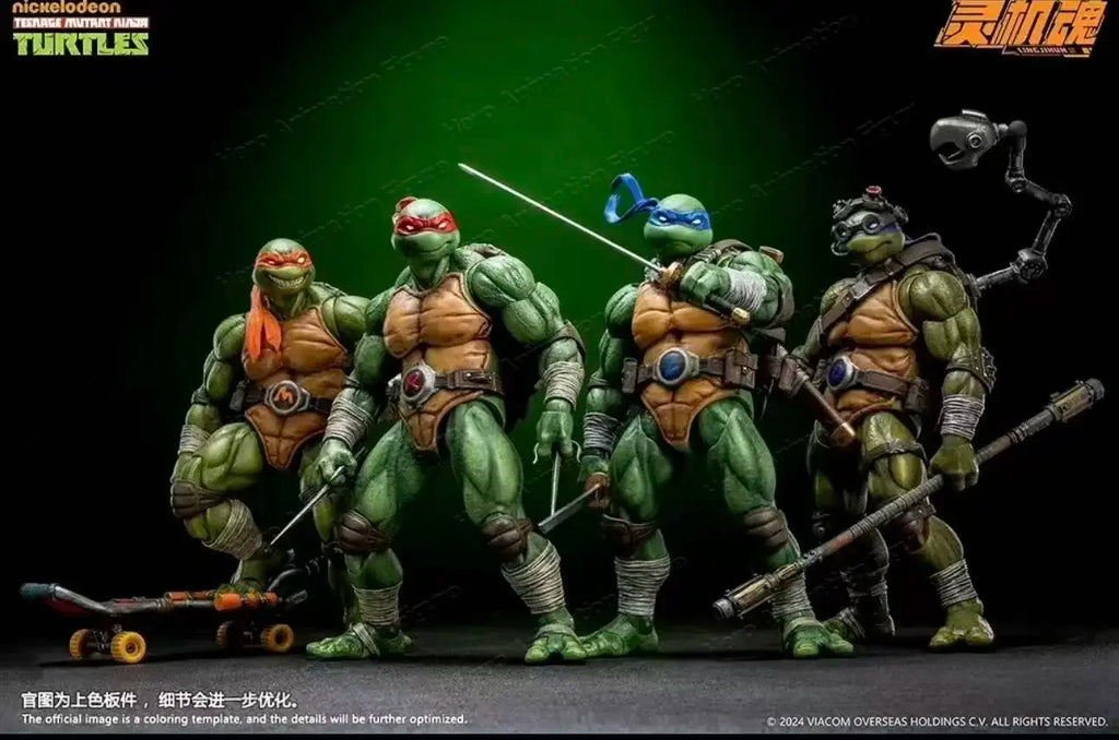 In Stock Original Ling Jihun 1/12 Scale TMNT Ninja Raphael + Leonardo Double Set Toy Collection Gift