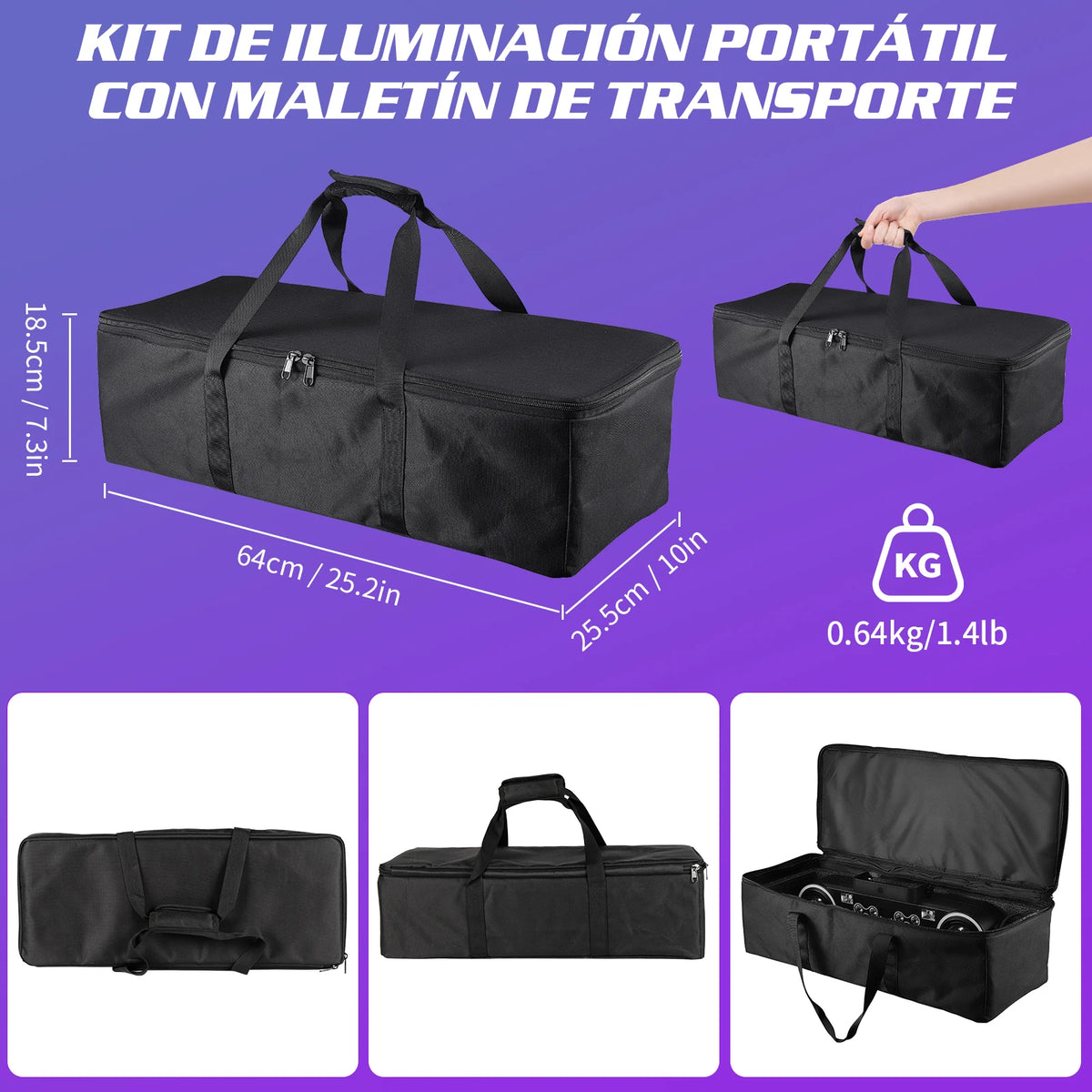 Kit de 2 soportes para luces de efectos 7 en 1, luces LED RGBW con bolsa, bola mágica, luz de efecto de haz, control remoto, luces de DJ para fiestas y discotecas