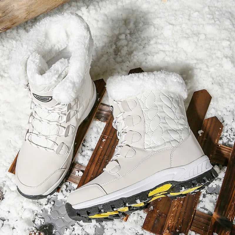 CINESSD Botas De nieve clásicas para Mujer, zapatos cálidos De invierno, zapatos De plataforma hechos a mano, Botas para Mujer, botines hasta el tobillo De Mujer talla 42