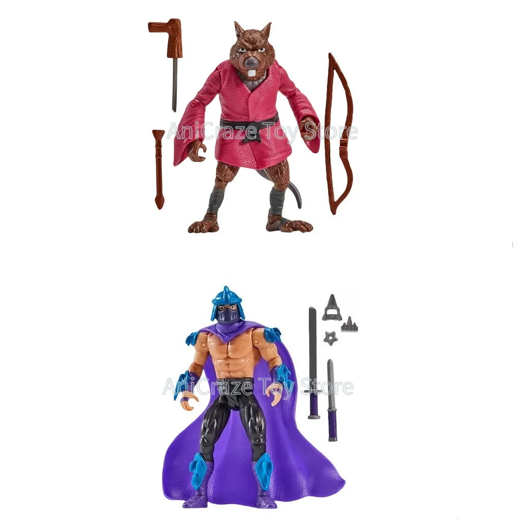 Pack de 6 figuras de acción remasterizadas de las Tortugas Ninja originales, Splinter, Shredder, Leonardo, juguetes coleccionables, regalos de cumpleaños