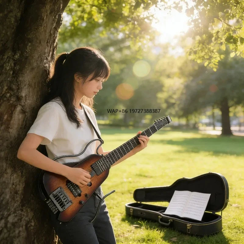 Solución de Práctica Eficiente: Guitarra Eléctrica con Diseño Silencioso sin Cabeza y Metrónomo Incorporado para Principiantes
