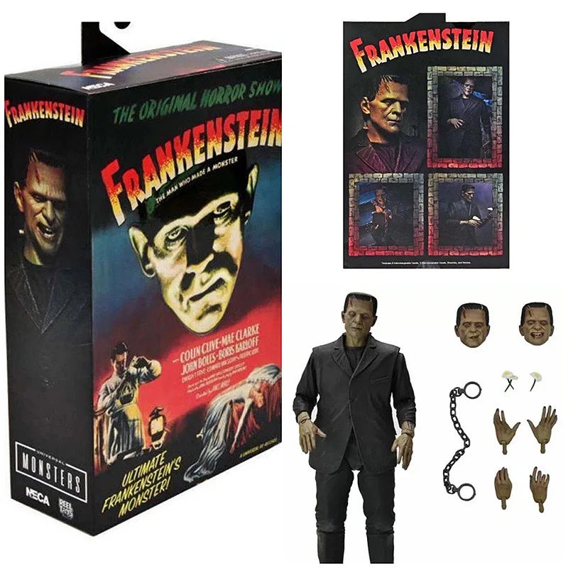 Figura de acción coleccionable NECA Universal Monsters Ultimate Frankenstein, juguete modelo, figura de película de terror de Halloween