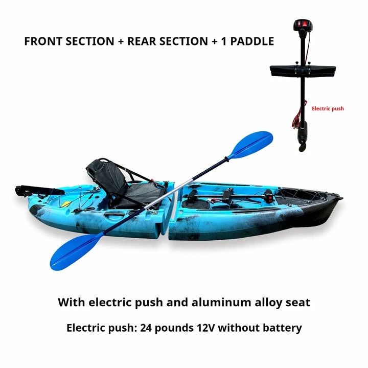 Kayak LLDPE portátil 2025 con canoa eléctrica impulsada por Pedal de carcasa dura dividida para Solo Tandem Lake Sea Adventures montaje Modular