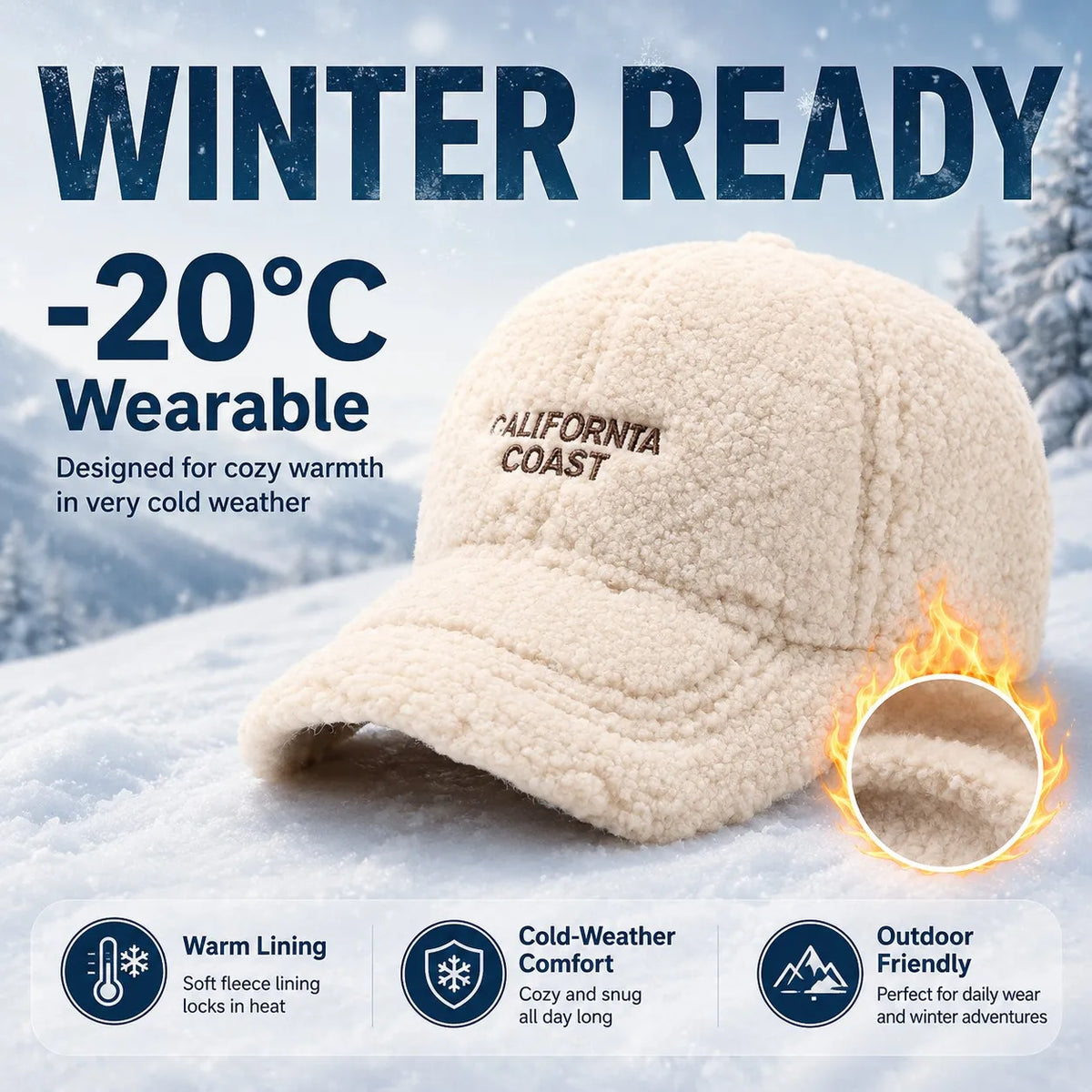 Gorras de béisbol gruesas, con forro de felpa, cálidas, ajustables, resistentes al frío, ideales para practicar deportes, montar en bicicleta, para actividades al aire libre, resistentes al viento, gorros de esquí y snowb