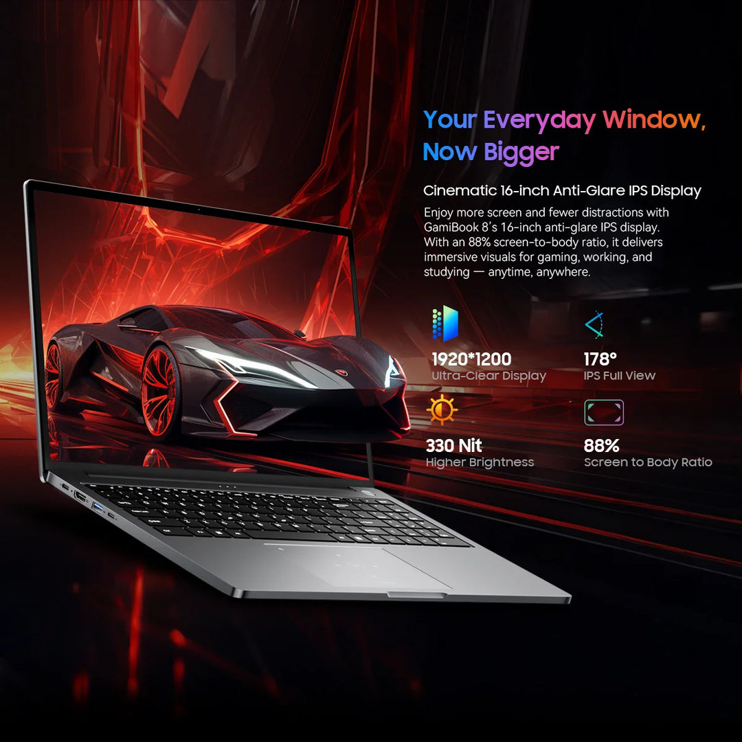 Blackview ‎ GamiBook 8 AMD R7 7735HS 16" 5000MAH Laptop 16GB+512GB / 32GB+1TB Windows 11Pro BT5.2 Wifi 6 Teclado Retroiluminado