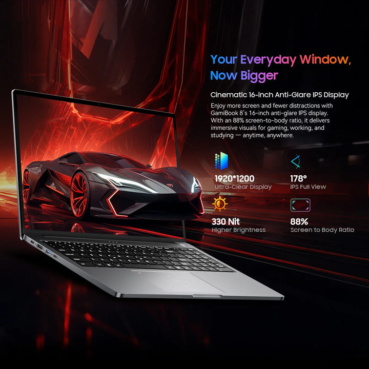 Blackview ‎ GamiBook 8 AMD R7 7735HS 16" 5000MAH Laptop 16GB+512GB / 32GB+1TB Windows 11Pro BT5.2 Wifi 6 Teclado Retroiluminado
