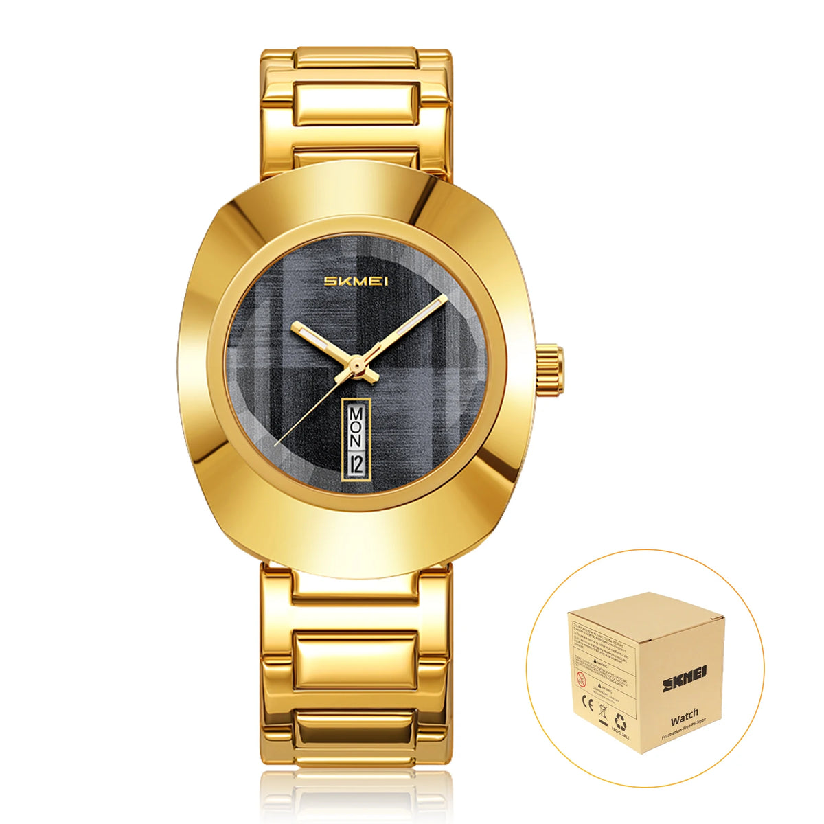 Reloj de cuarzo de moda SKMEI 9410 para hombre, resistente al agua 30M, reloj de pulsera masculino, reloj de negocios sencillo, esfera colorida, visualización de semana y fecha