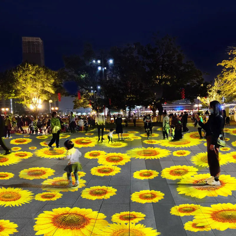Iluminación de proyección creativa para jardín con patrón de nube de peces dorados, dinámica, impermeable y personalizada para exteriores