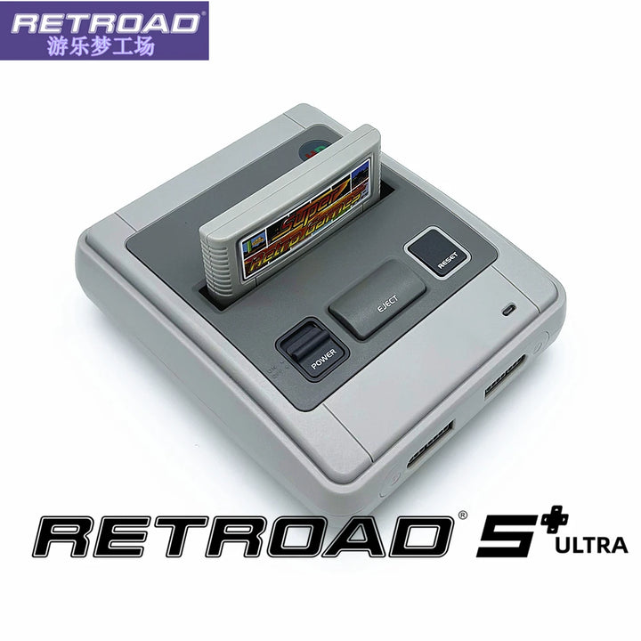 Consola Principal RETROAD 5+Ultra SUPER HD ENTERTAINMENT Compatible con Cartuchos de Juego Super NES/Super Famicom PAL y NTSC Tamaño Original