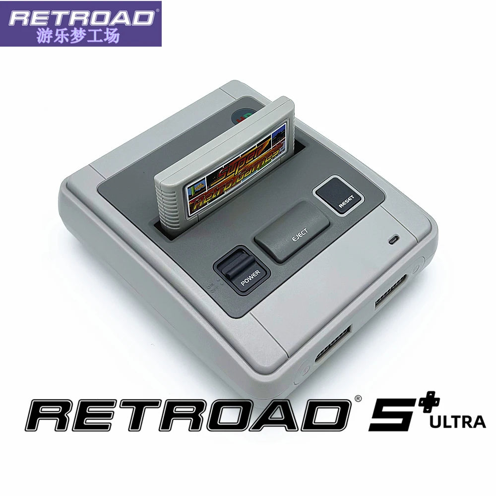 Consola Principal RETROAD 5+Ultra SUPER HD ENTERTAINMENT Compatible con Cartuchos de Juego Super NES/Super Famicom PAL y NTSC Tamaño Original