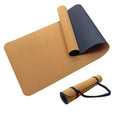 Tapete de Yoga de Corcho, Antideslizante, TPE Natural Orgánico, Grueso y Ecológico, para Pilates, Gimnasio en Casa, Ejercicio, para Hombres y Mujeres