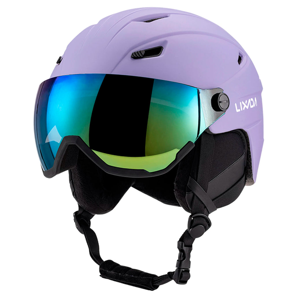LIXADA Casco de esquí integrado Casco de snowboard para hombres y mujeres con gafas de visera extraíbles Ropa de snowboard para hombres y mujeres