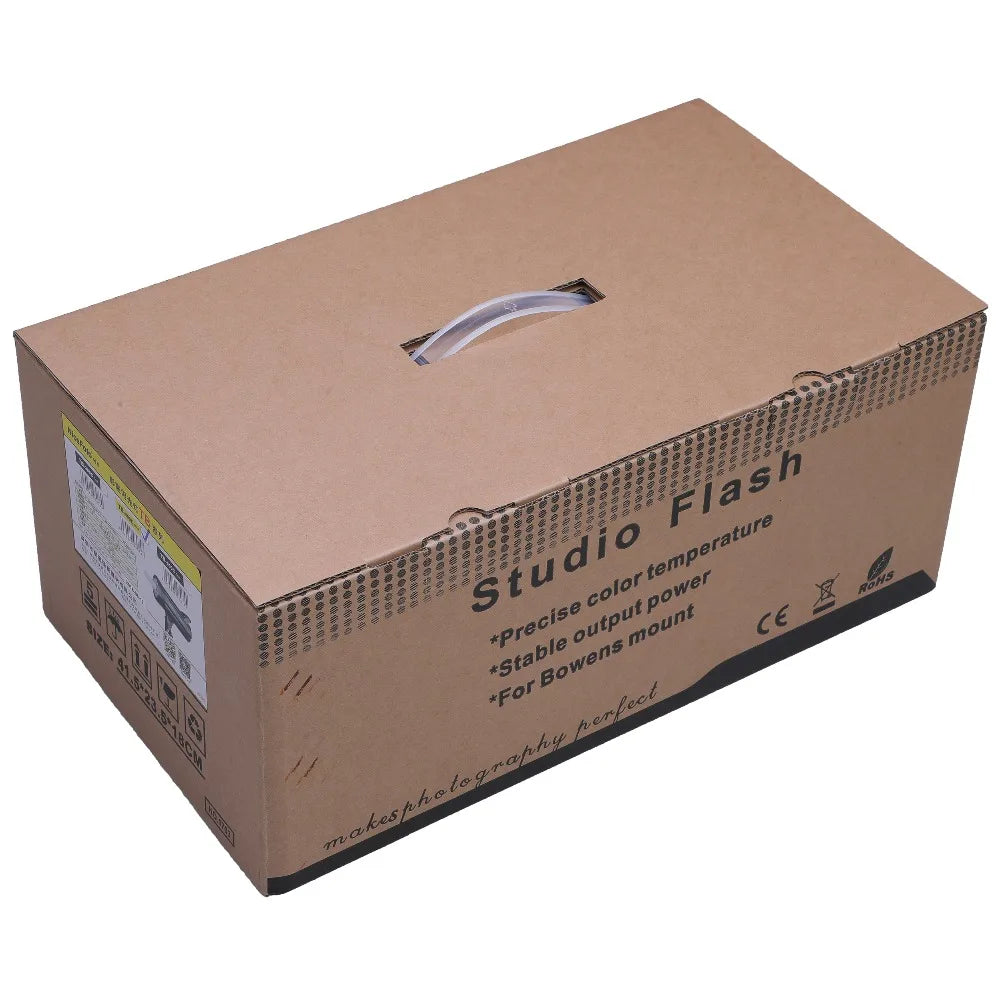 Flash de Estudio NiceFoto TB-300C de 300W, Tiempo de Reciclaje Rápido, Panel de Control Táctil, Iluminación Interior, Equipo Fotográfico