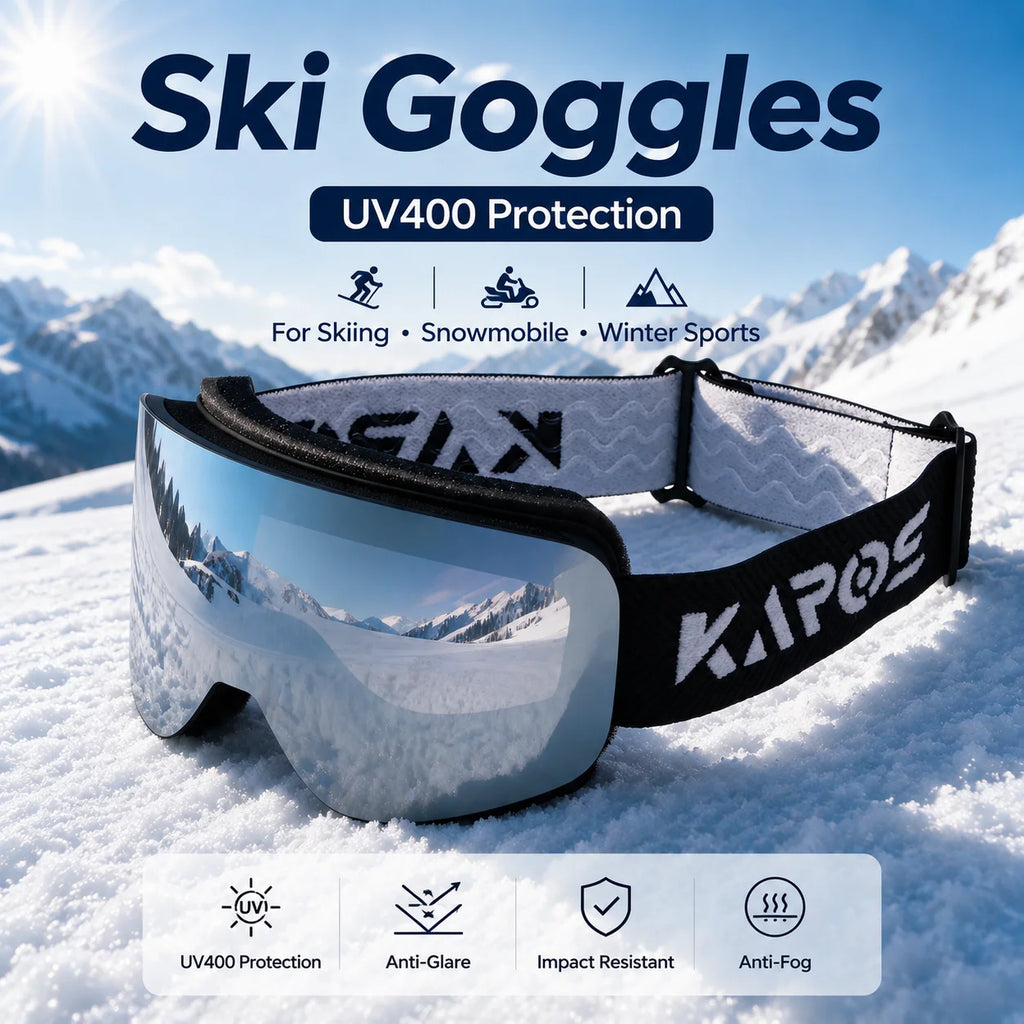 Gafas de esquí Karos de doble capa antivaho con protección UV400, ligeras, para deportes de invierno, snowboard y motos de nieve.