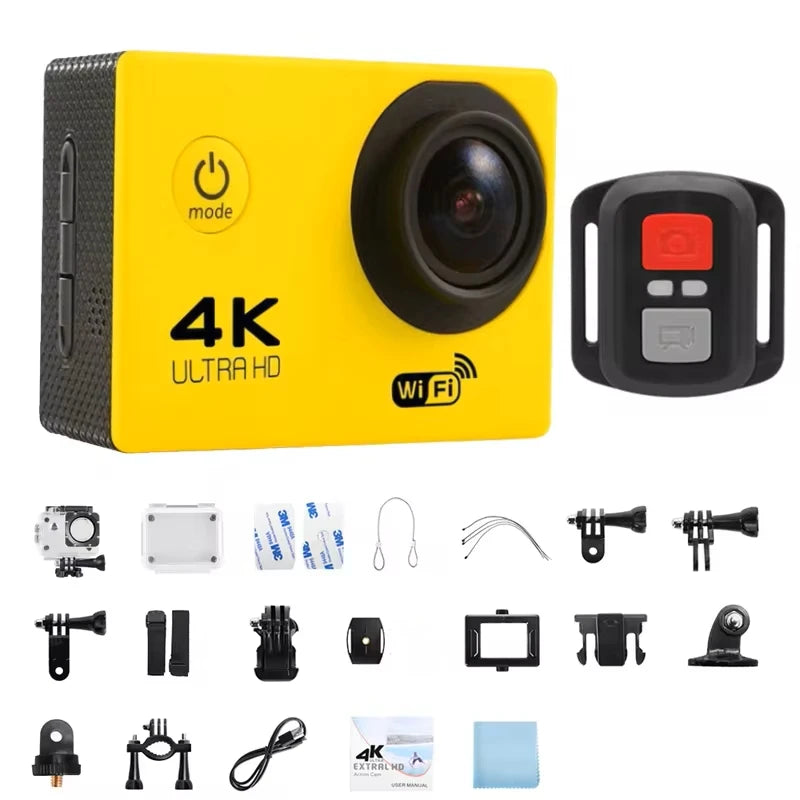 Cámara de acción 4K 1080P/30FPS WiFi 2,0 "170D casco impermeable bajo el agua cámara de grabación de vídeo cámaras deportivas Mini cámara al aire libre