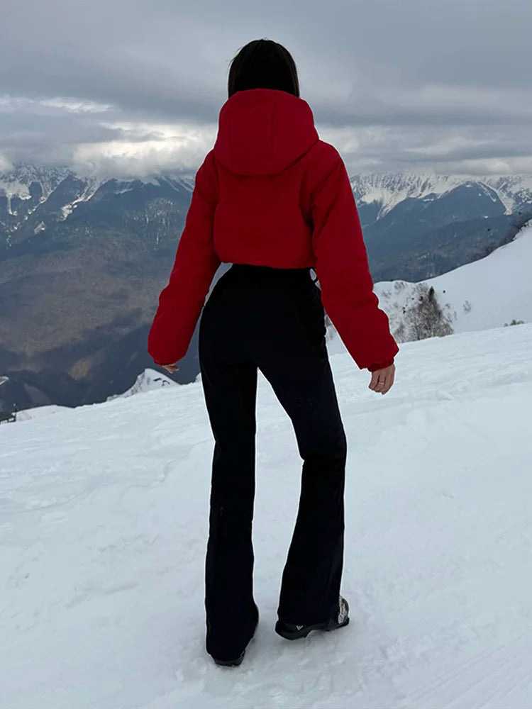 Mono de esquí de invierno para mujer, con cuello de piel sintética, resistente al viento, cálido, de una sola pieza, traje de nieve para actividades al aire libre, mono de snowboard, mono de esquí. ﻿