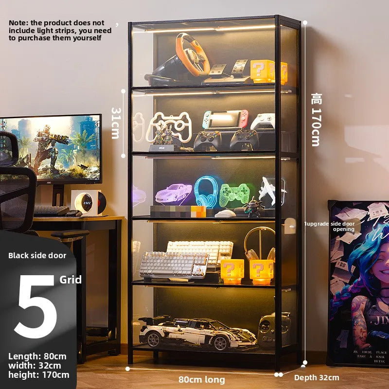 Vitrina de exhibición para el hogar, modelos de juguetes Gundam, productos de e-sports, vitrina de cristal transparente, vitrina para cascos y bloques de construcción.