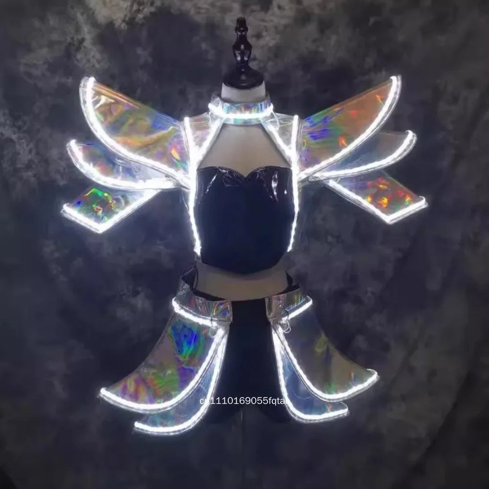 Chaleco LED Luminoso, Disfraz para Actuaciones, Discoteca, DJ, Cosplay, Fiesta de Halloween, Rave, Atuendo para Escenario