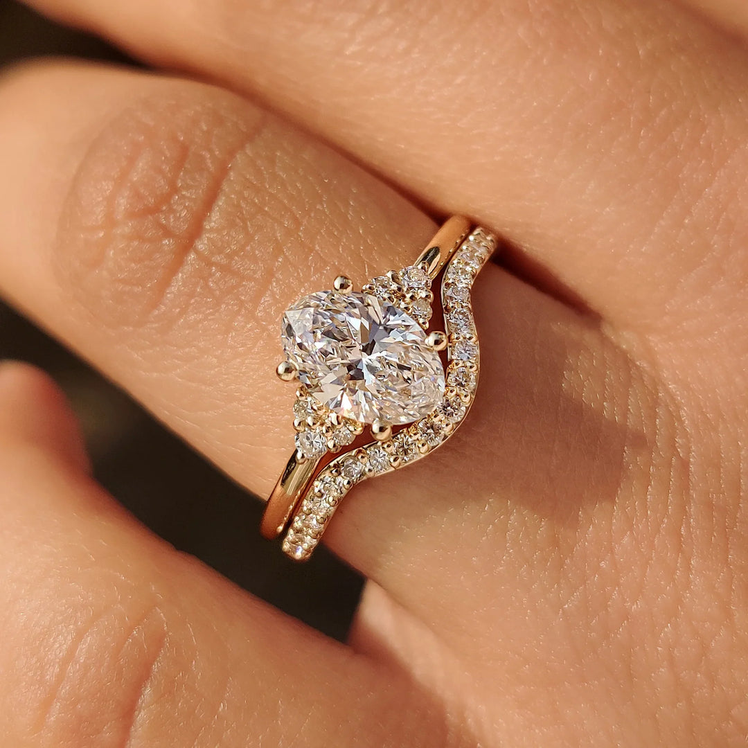 Anillo de Compromiso de Oro Amarillo Sólido de 18K con Diamante Cultivado en Laboratorio de Corte Ovalado de 2.0ct, E VS1 CVD, Certificado IGI, Joyería de Anillo de Boda para Mujer