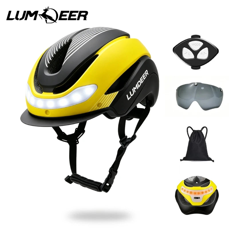 Casco de Ciclismo LUMDEER con Luces, Casco de Ciclismo de Carretera para Hombres y Mujeres, Accesorios Profesionales para Ciclismo Deportivo al Aire Libre