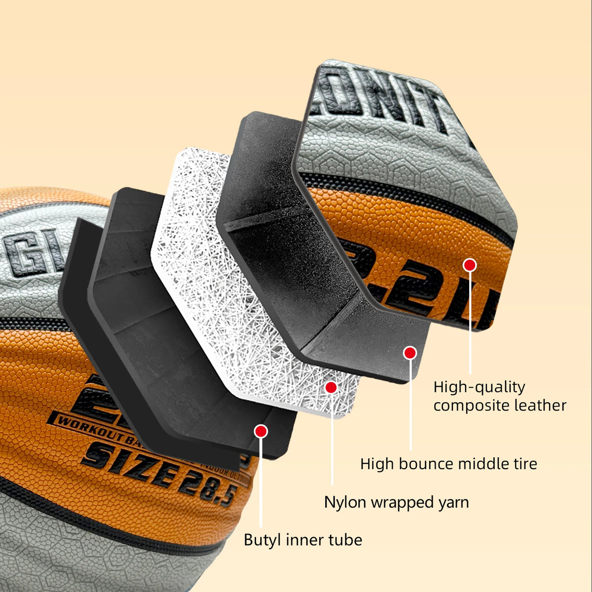 Baloncesto de entrenamiento pesado para interiores y exteriores, 28,5 "/29, 5", 2,2 libras/3 libras, baloncesto ponderado antideslizante para goteo, paso, habilidad de rebote