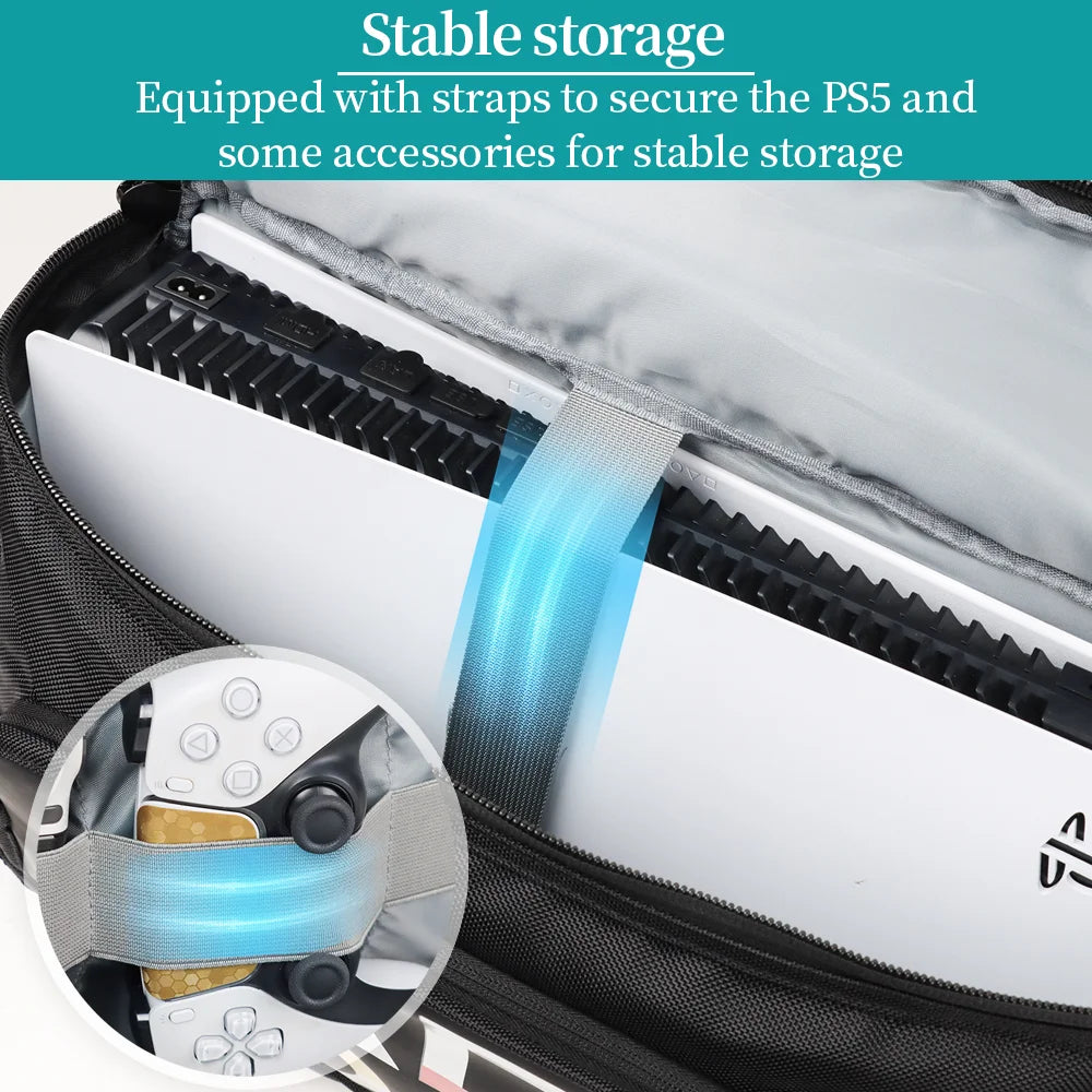 Estuche de transporte de viaje para PS5 Slim/Pro, bolso de hombro protector portátil para accesorios de PS5 edición disco/digital
