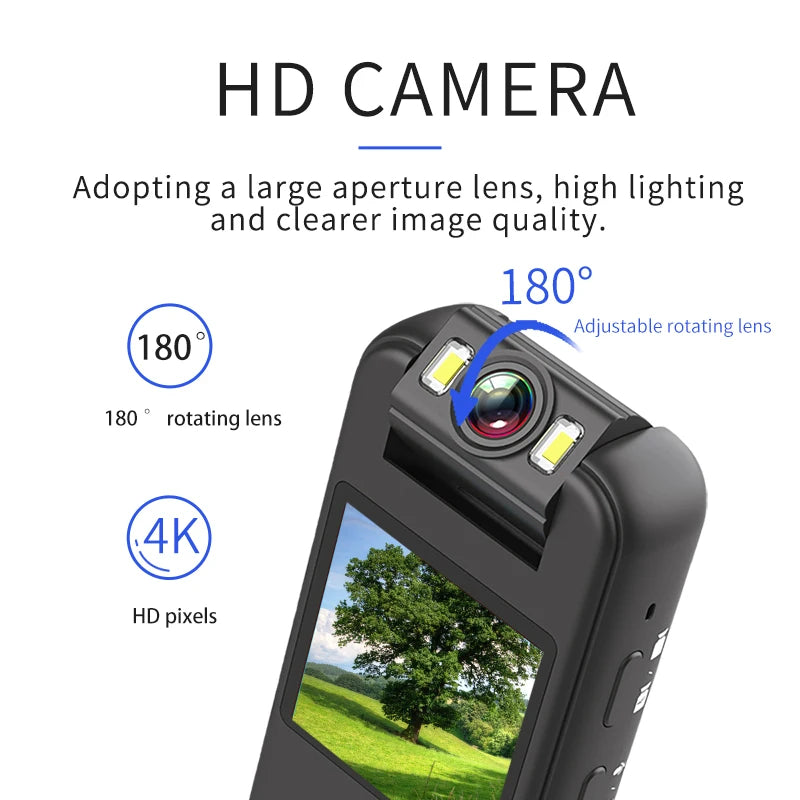 Mini cámara Ultra HD 4K WiFi, grabadora de vídeo Digital pequeña portátil, BodyCam de policía, videocámara en miniatura de visión nocturna infrarroja