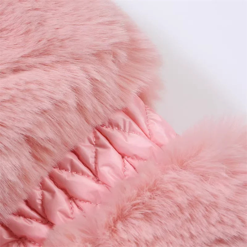 Chaqueta de Esquí para Mujer GSOU SNOW, Chaqueta de Snowboard con Piel Sintética, Ajustada, Aislante, Resistente al Viento, Gruesa y Cálida para Invierno, Mantiene el Calor hasta -30°C