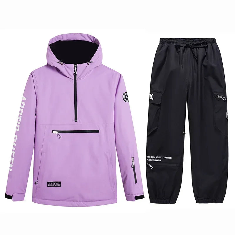 Conjuntos de Trajes de Nieve para Hombre y Mujer, Ropa de Snowboard, Ropa de Invierno para Exteriores, Sudadera con Capucha, Traje Impermeable, Chaqueta de Esquí + Pantalones