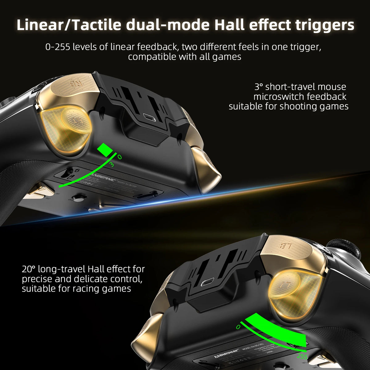 Controlador de Juegos Inalámbrico con Pantalla Interactiva Anbernic RG G01 Compatible con PC/Steam/Linux/Android/Switch/IOS con Efecto Hall