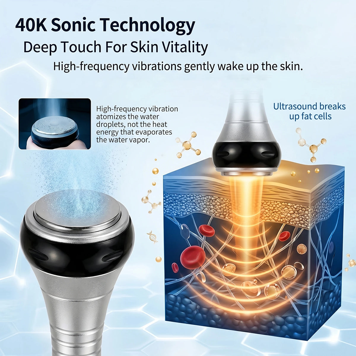 Máquina de cavitación ultrasónica 4 en 1, 40K, con radiofrecuencia multipolar, dispositivo portátil para modelar el cuerpo, interfaz en 9 idiomas, instrumento de belleza para uso doméstico y en salones de belleza, para e