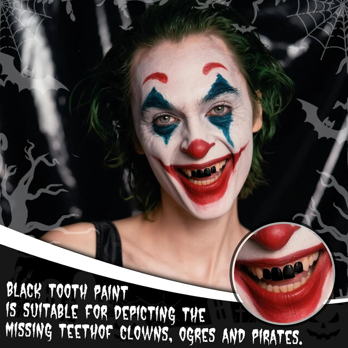 Pintura dental profesional roja y negra para maquillaje de efectos especiales de Halloween